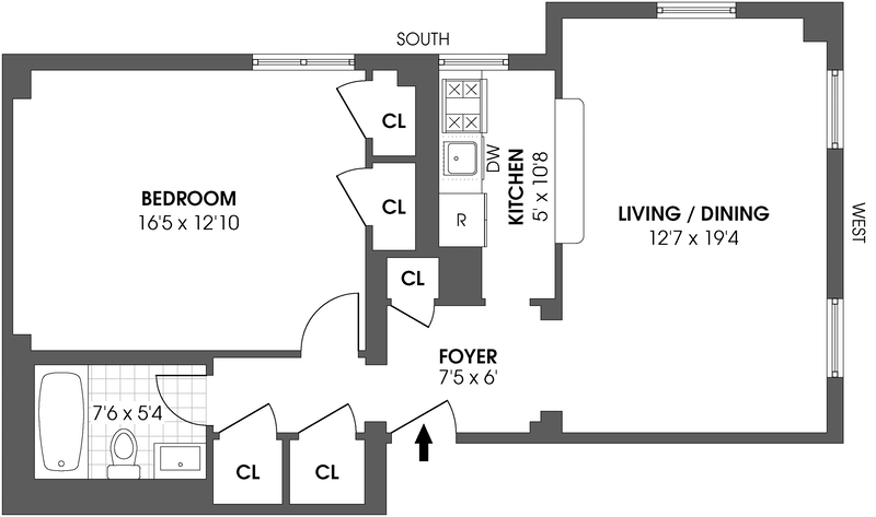 Floorplan for 56 Seventh Avenue, 15C