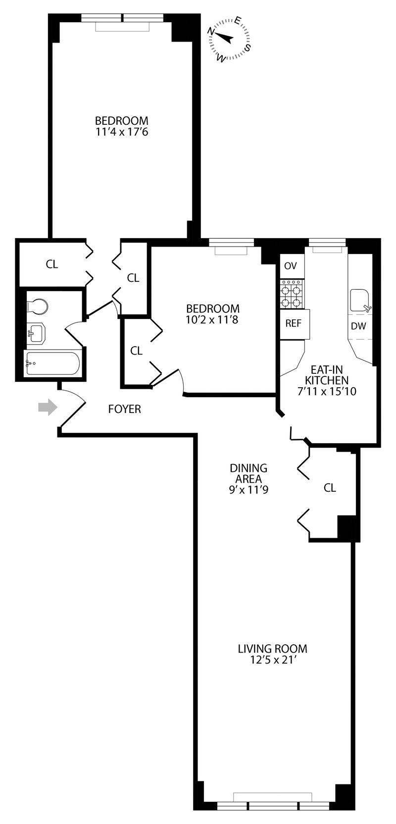 Floorplan for 1655 Flatbush Ave, A1402