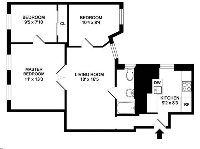 Floorplan for 203 West 94th Street, 3C