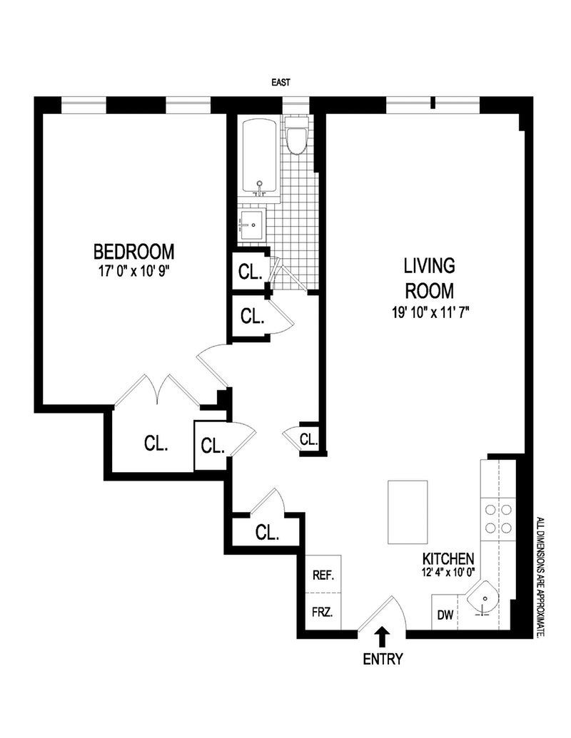 Floorplan for 305 West 52nd Street, 2D