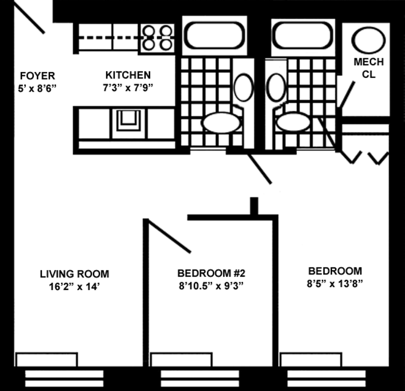 Floorplan for 2132 Second Avenue, 2D