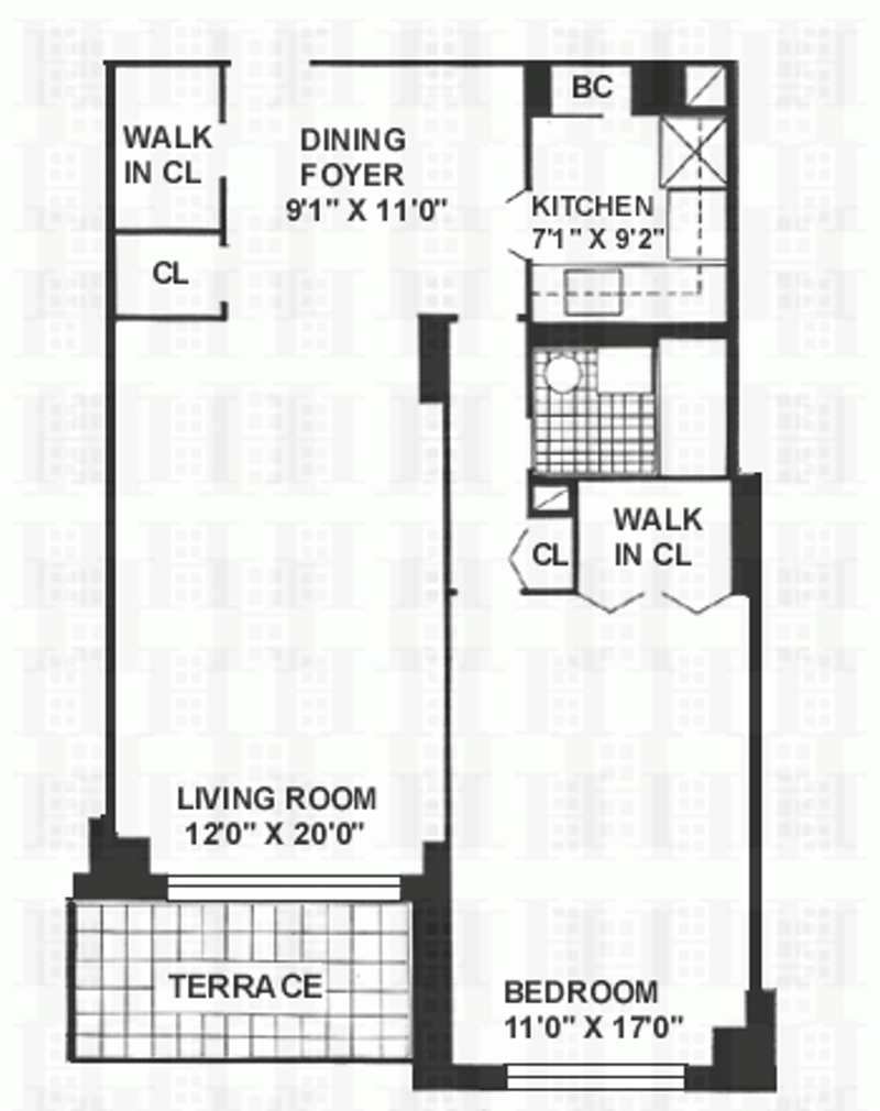 Floorplan for 165 West 66th Street, 16D