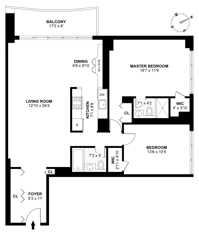 Floorplan for 102 -10 66th Road, 11D