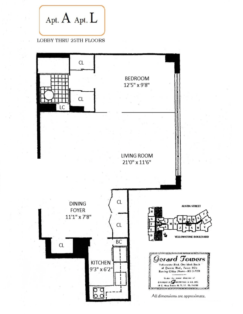 Floorplan for 70-25 Yellowstone Blvd, 17A