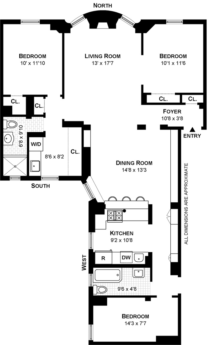 Floorplan for 302 West 79th Street, 5CF