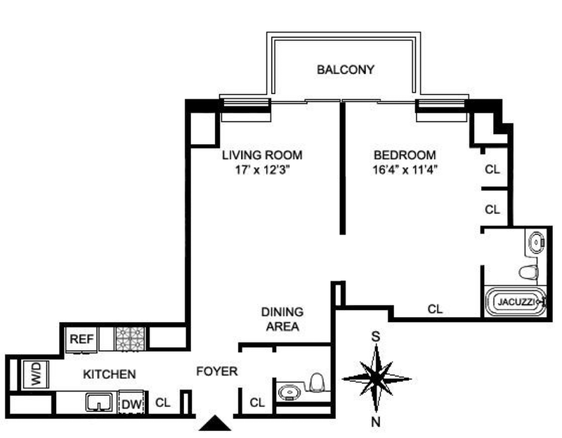 Floorplan for 161 West 61st Street, 25H