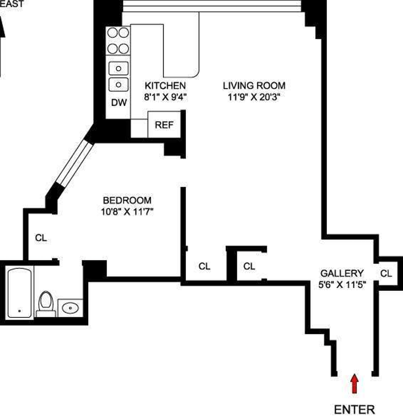 Floorplan for 111 Third Ave, 7G