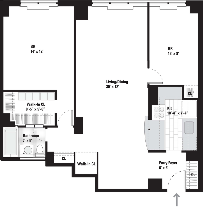 Floorplan for 245 East 25th Street, 4B