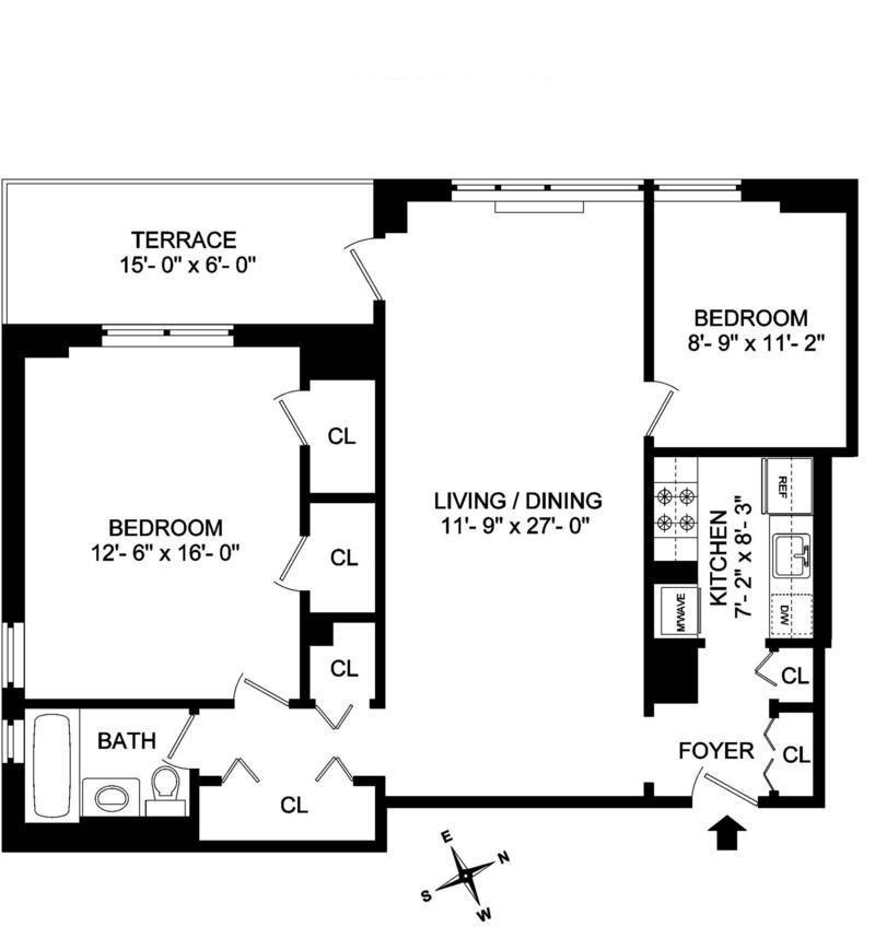 Floorplan for 165 West 66th Street, 19L