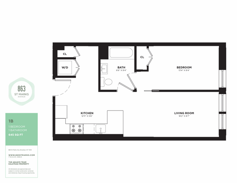 Floorplan for 863 Saint Marks Avenue, 1B