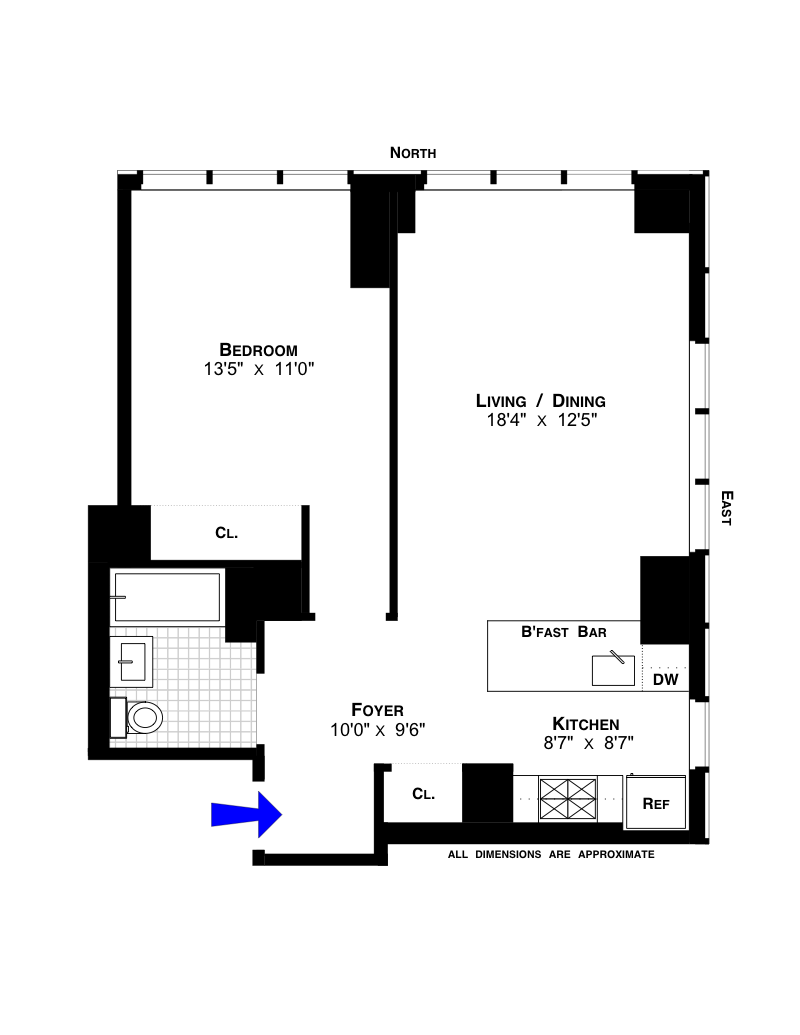 Floorplan for 350 West 42nd Street, 18F