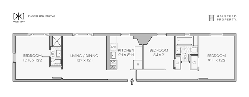 Floorplan for 526 West 111th Street, 4E