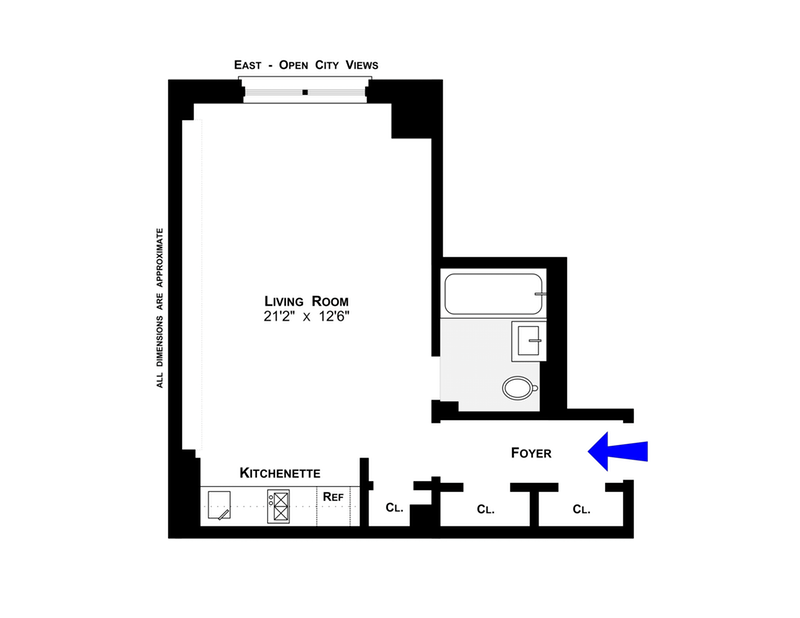 Floorplan for 127 West 79th Street, 15E