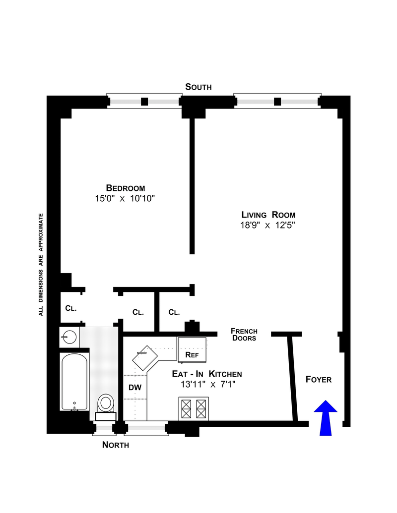 Floorplan for 269 West 72nd Street, 16B