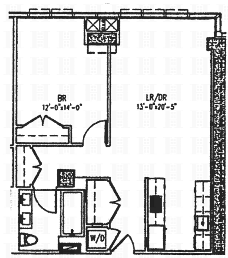 Floorplan for 350 West 42nd Street, 38C