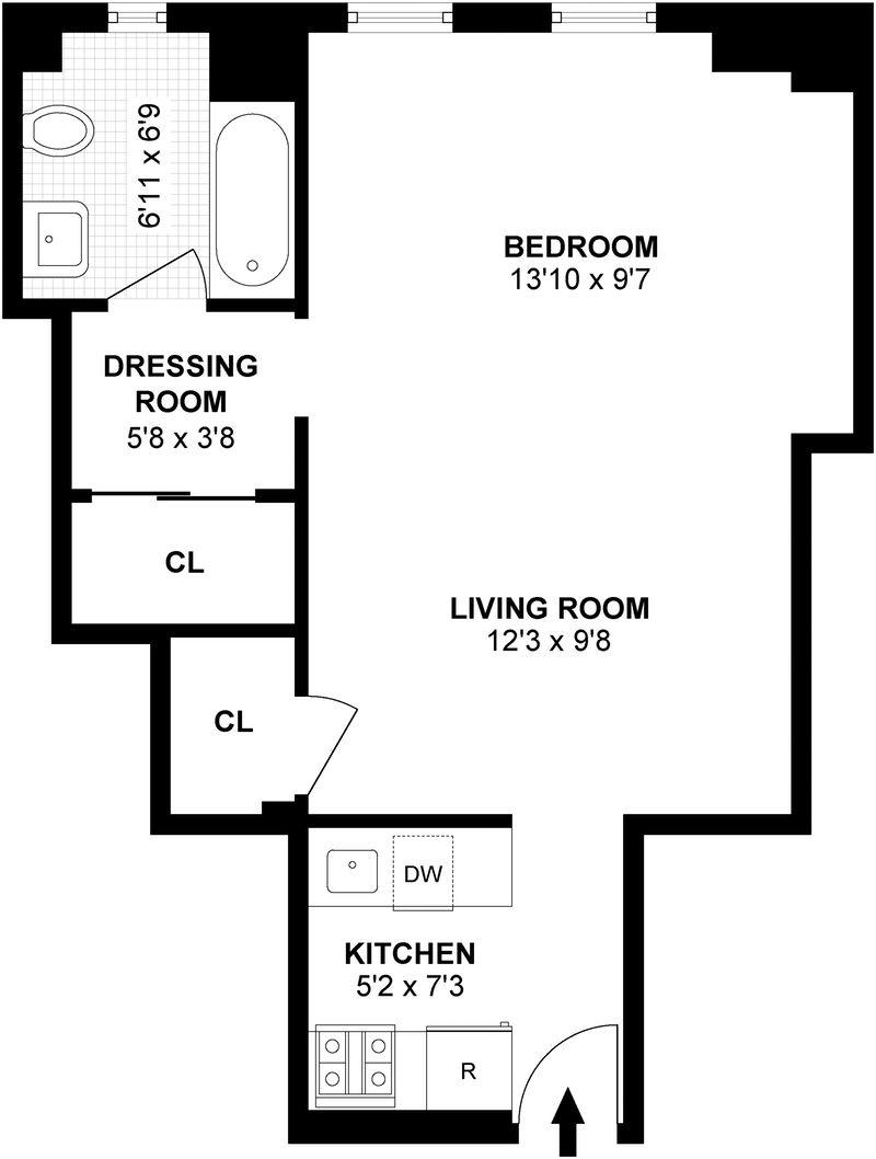 Floorplan for 405 West 23rd Street, 7C
