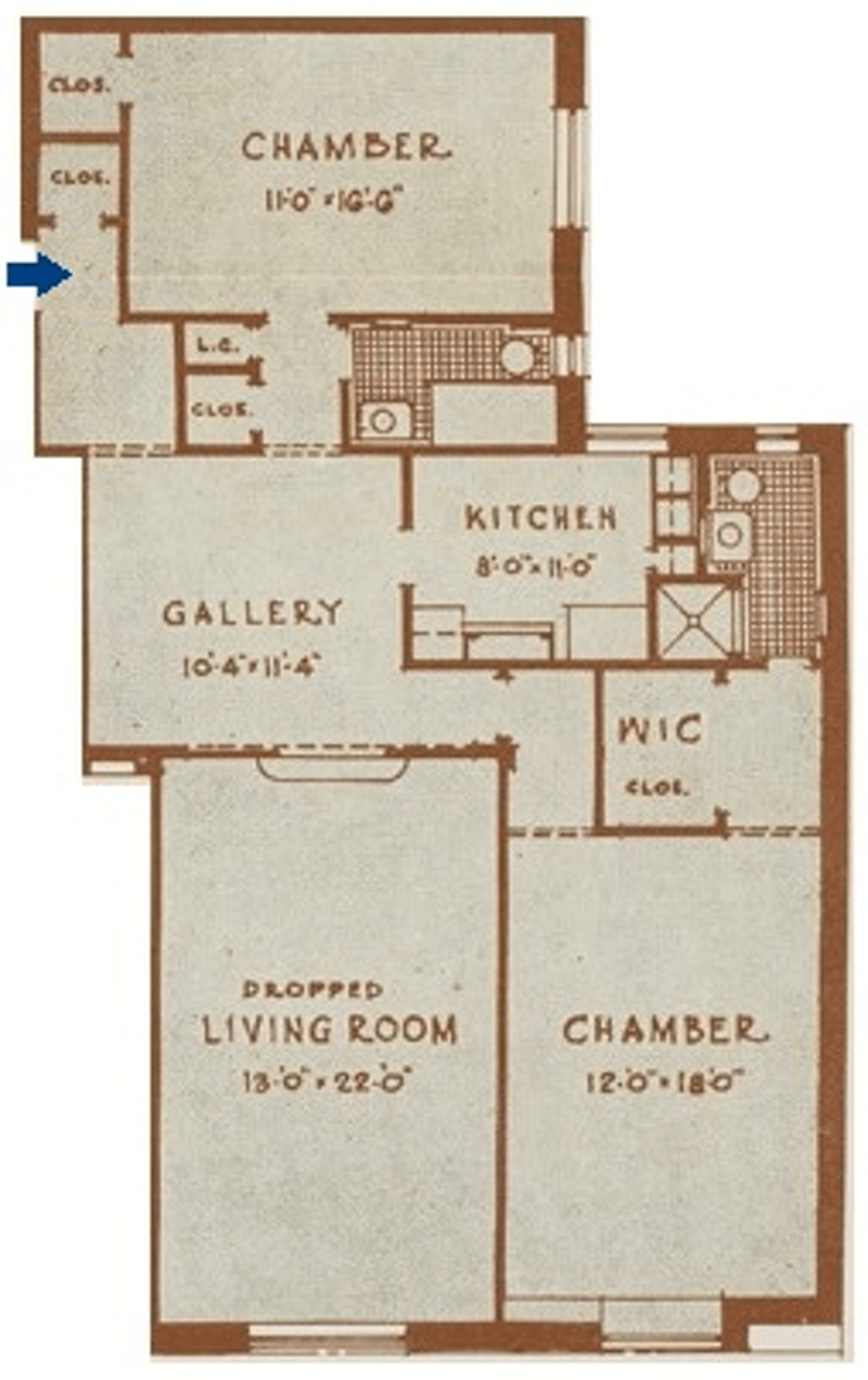 Floorplan for 310 East 75th Street, 6G