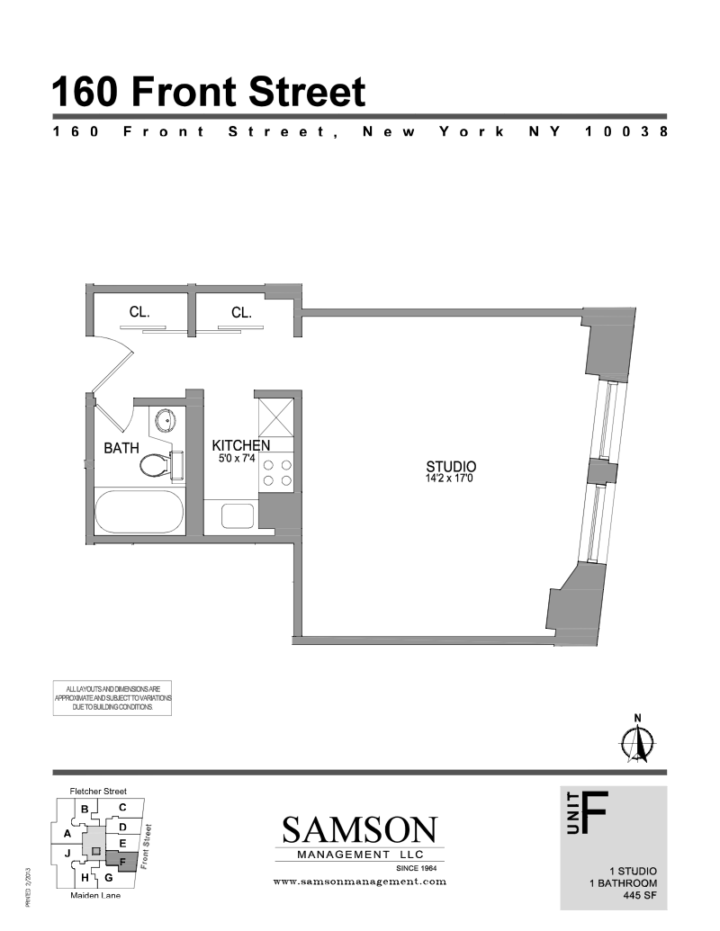 Floorplan for 160 Front Street, 7F