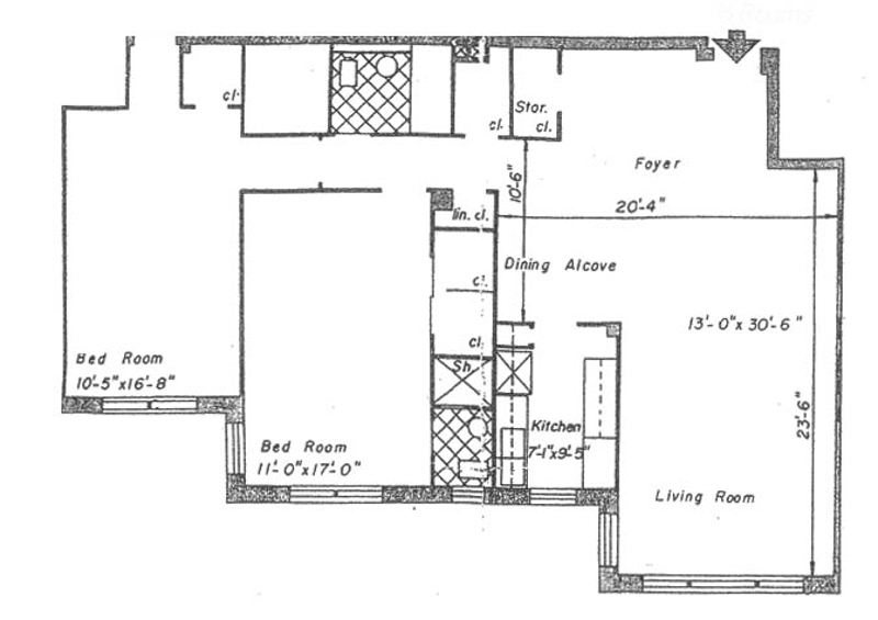 Floorplan for 3750 Hudson Manor Terrace, 3HW