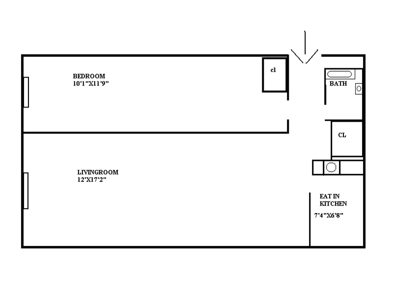 Floorplan for 404 West 51st Street, 3B