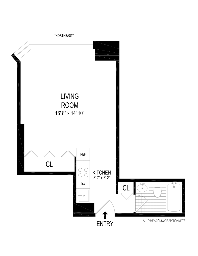 Floorplan for 500 West 43rd Street, 11D