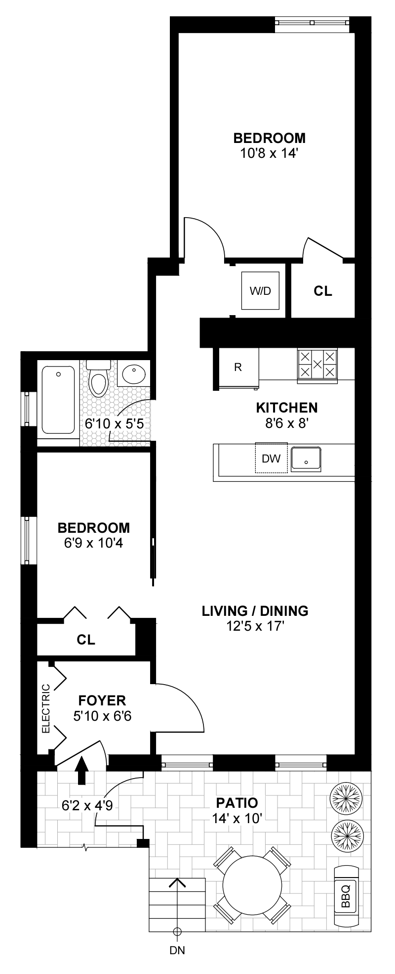 Floorplan for South Slope 2 Bedroom Charmer