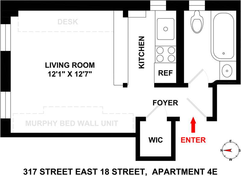 Floorplan for 317 East 18th Street, 4E