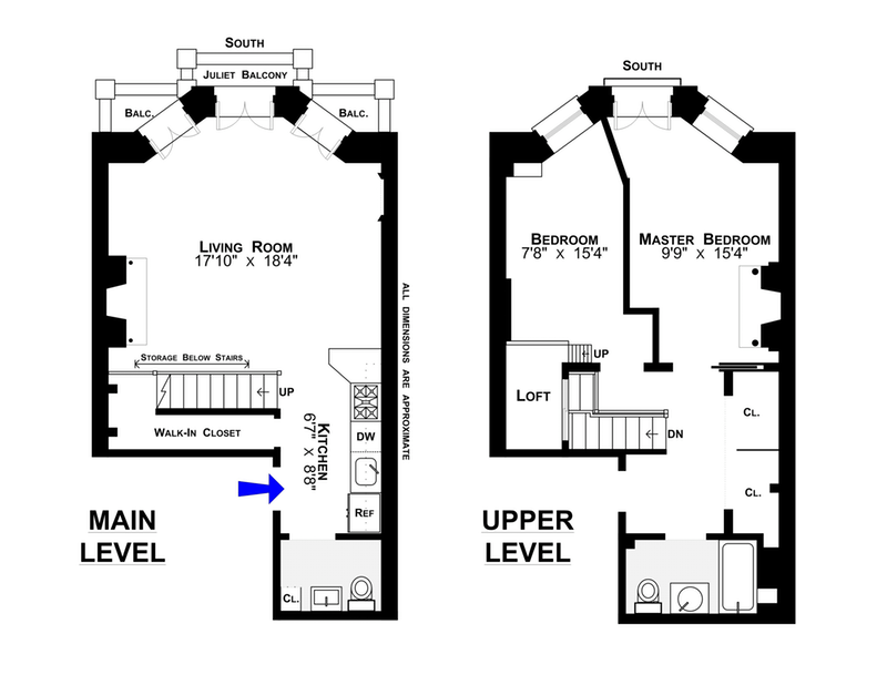 Floorplan for 305 West 105th Street, 2A/3A