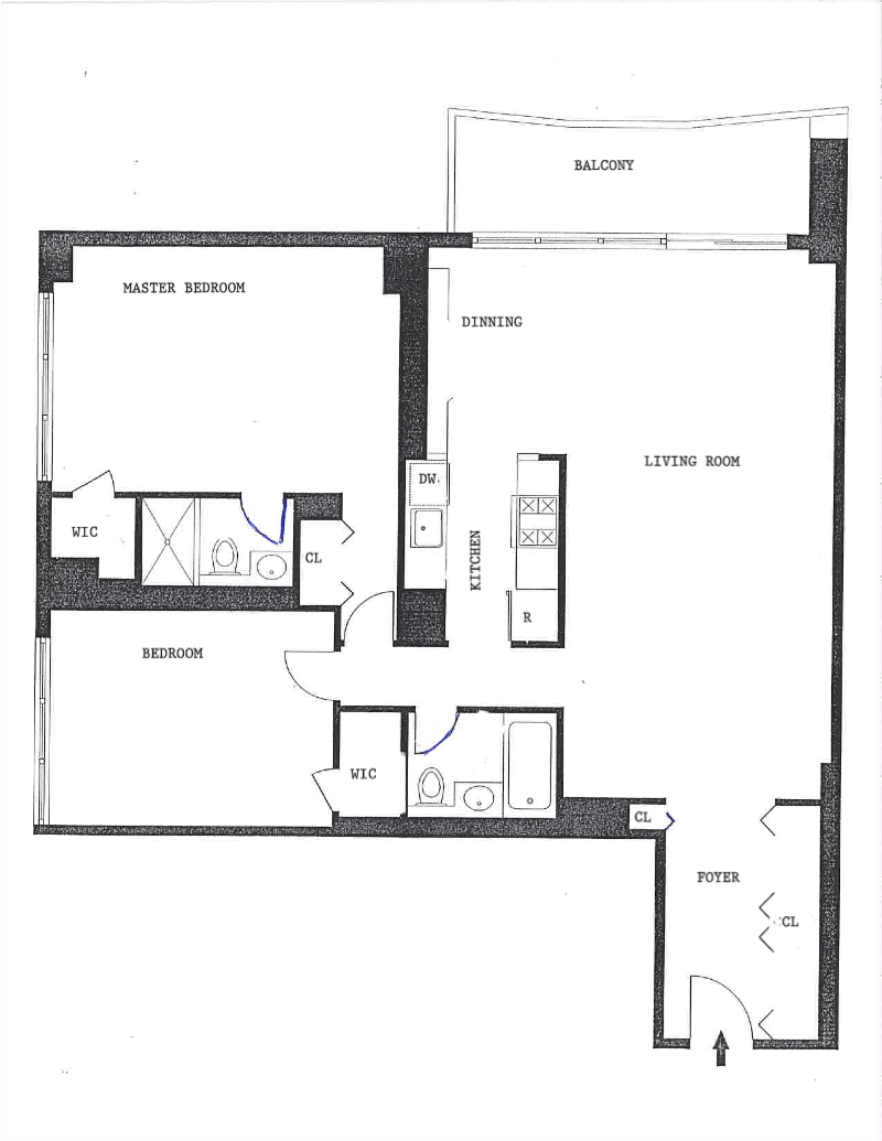 Floorplan for 102 -10 66th Road, 15F
