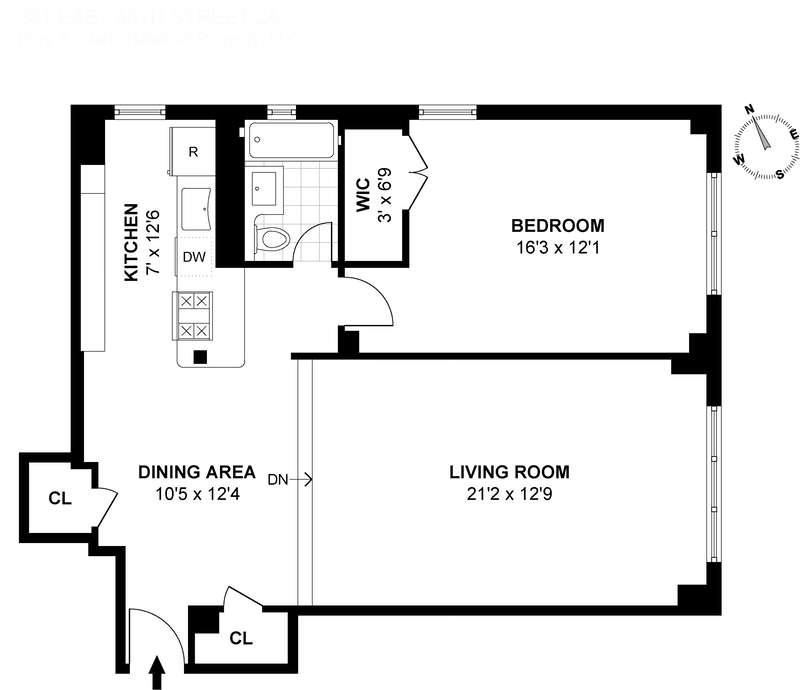Floorplan for 301 East 48th Street, 2A