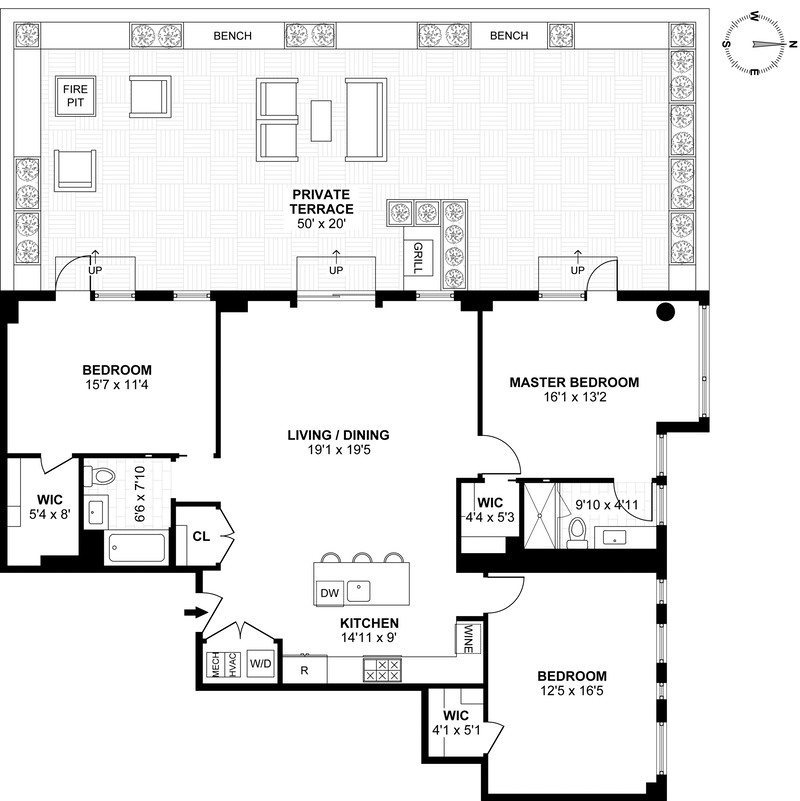 Floorplan for 930 Jefferson St, 2C