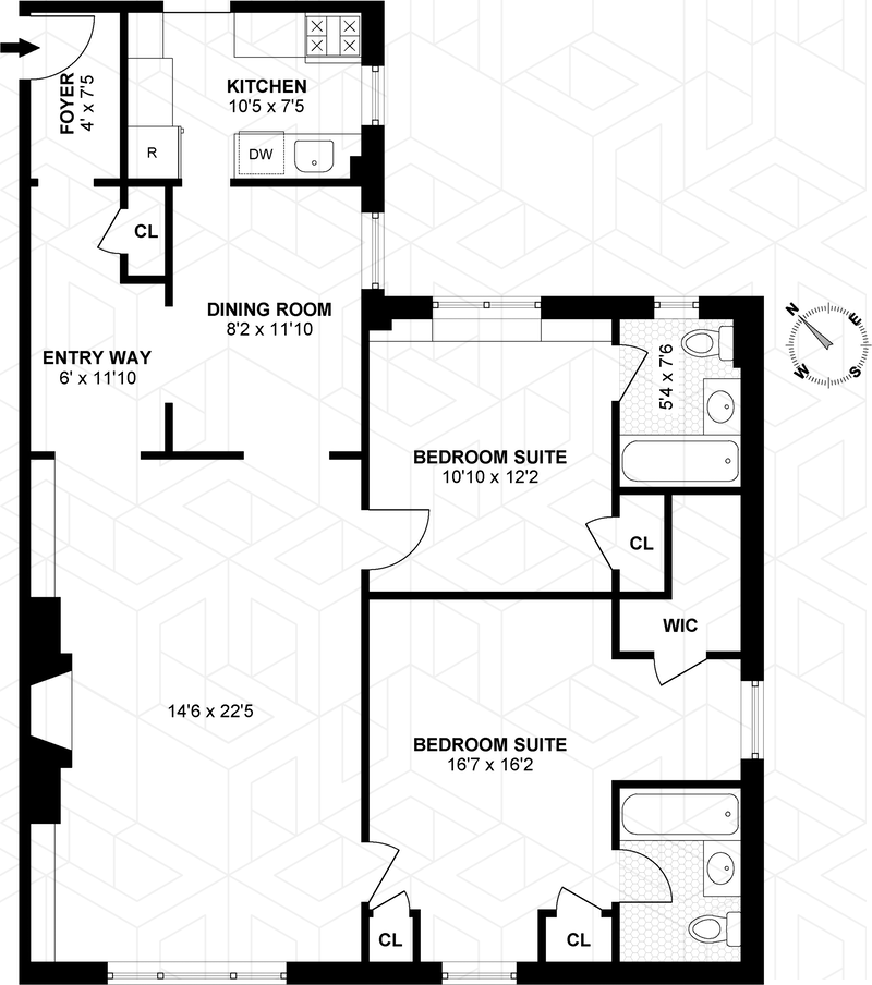 Floorplan for 251 West 71st Street, 5B