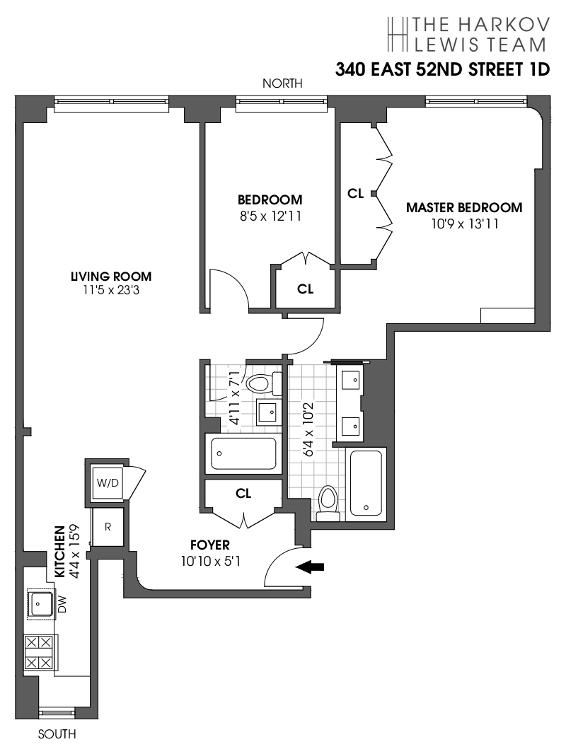 Floorplan for 340 East 52nd Street, 1D
