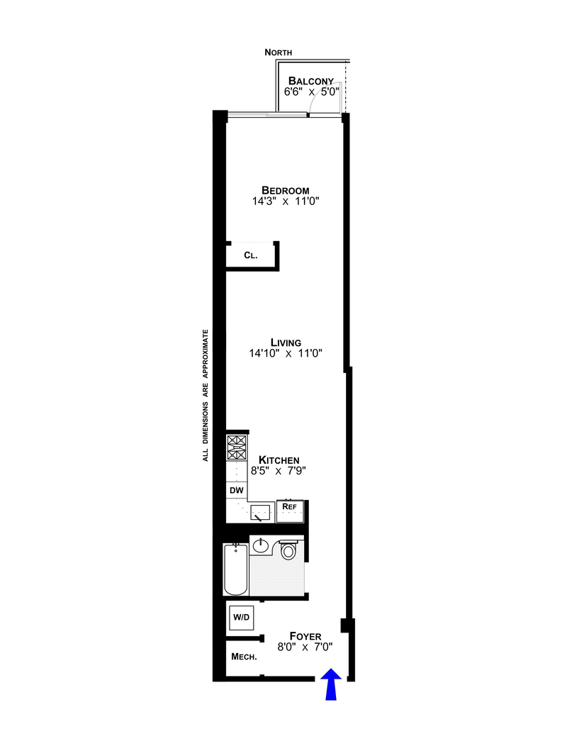 Floorplan for 171 Henry Street, 3B