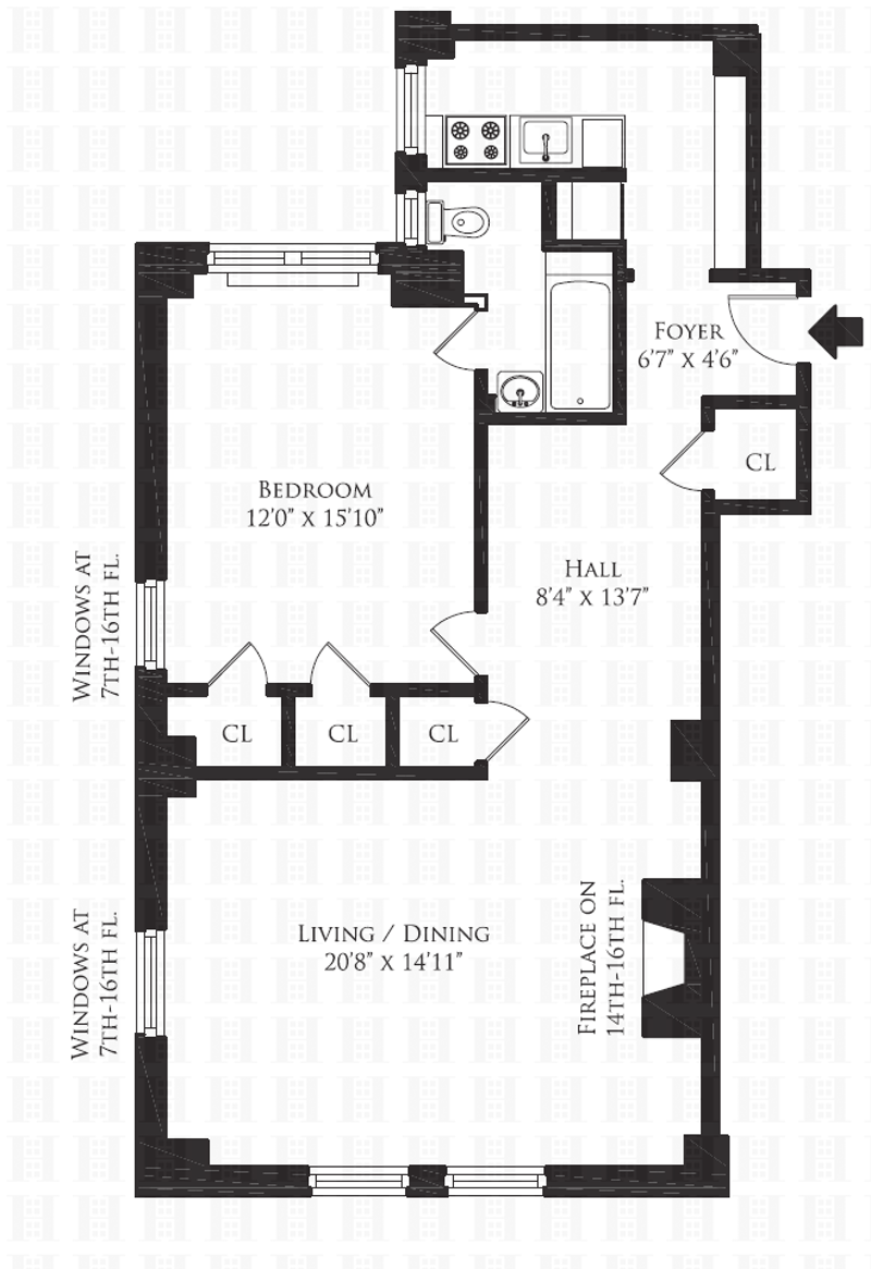 Floorplan for 865 United Nations Plaza, 10A