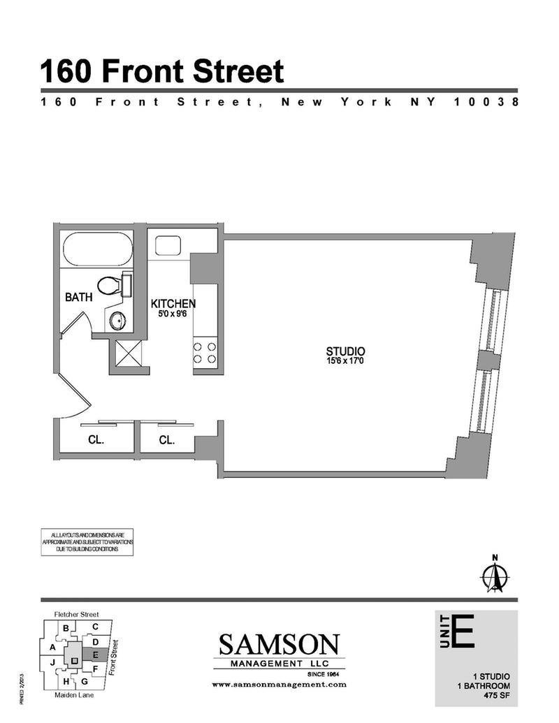 Floorplan for 160 Front Street, 7E