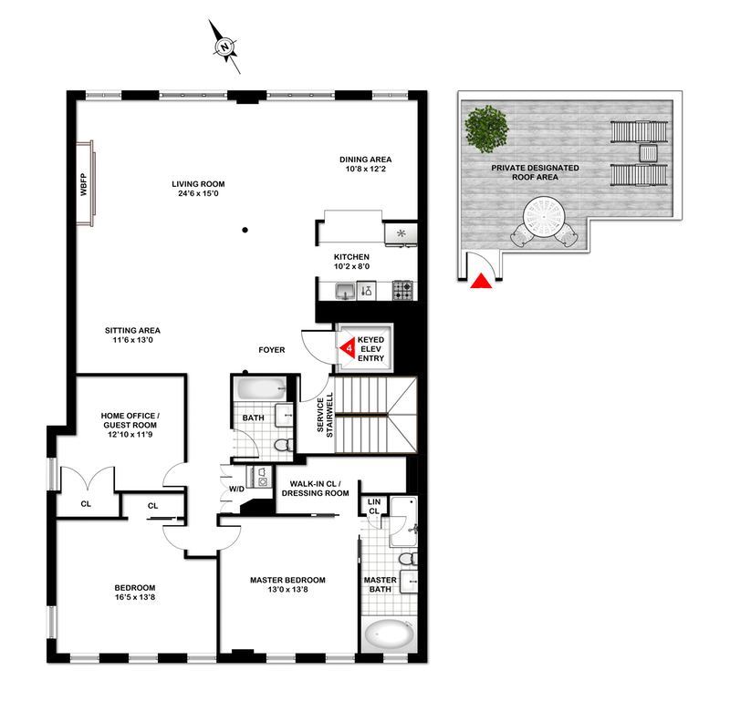 Floorplan for 525 Broome Street, 4