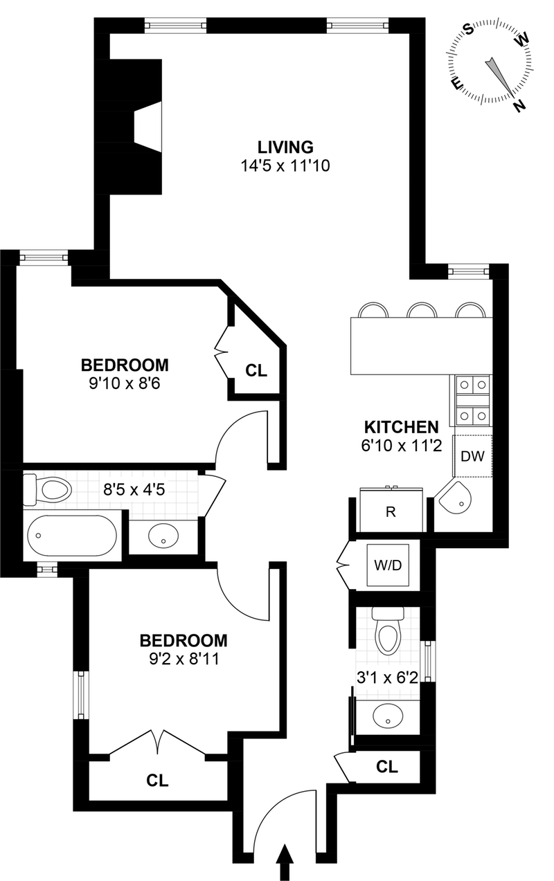 Floorplan for 634 11th St, 3R