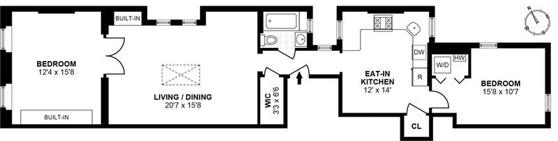 Floorplan for 913 Willow Ave, 4B