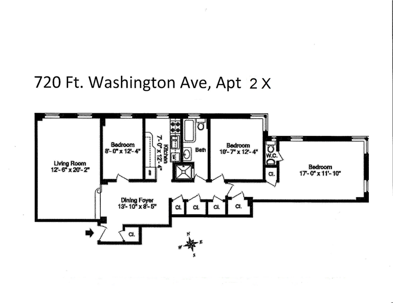 Floorplan for 720 Ft Washington Avenue, 2X
