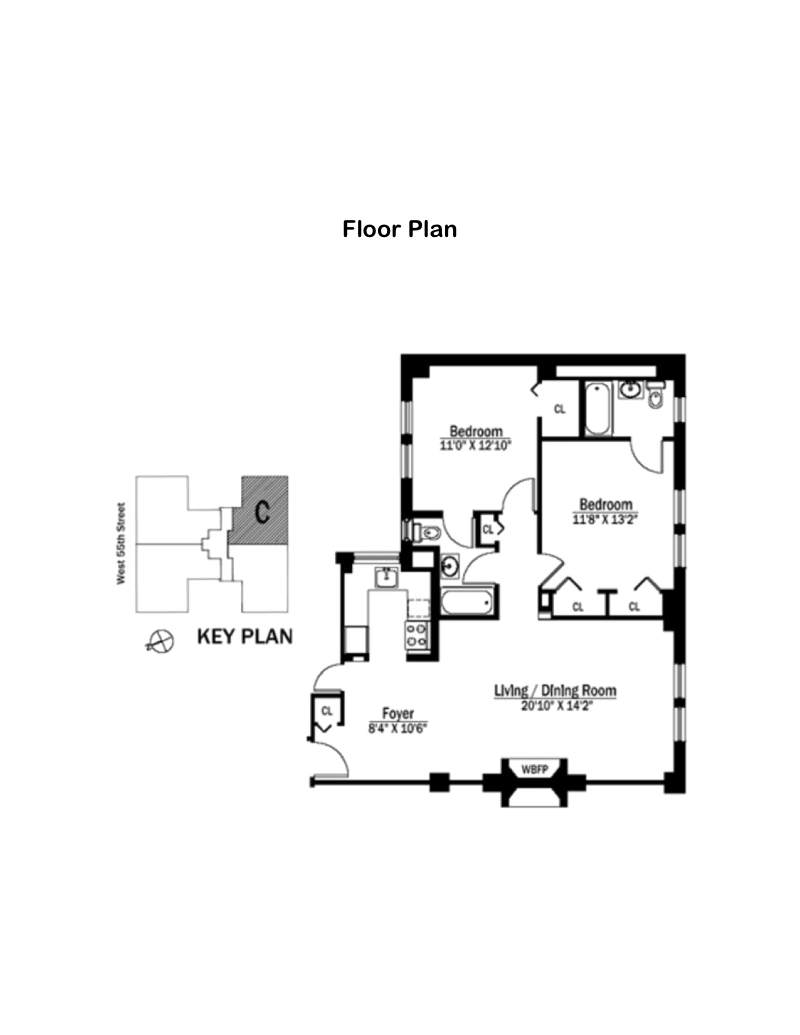 Floorplan for 40 West 55th Street, 3C
