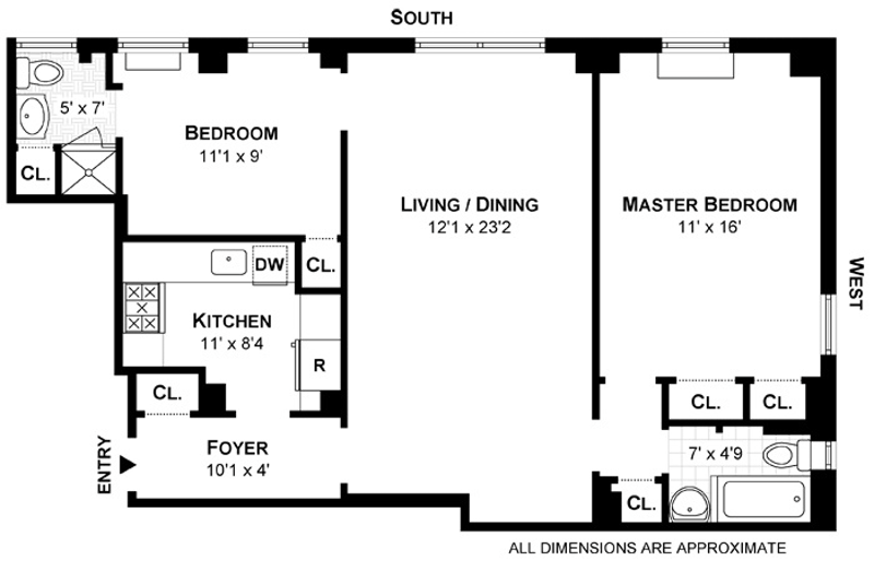 Floorplan for 545 West End Avenue, 15B