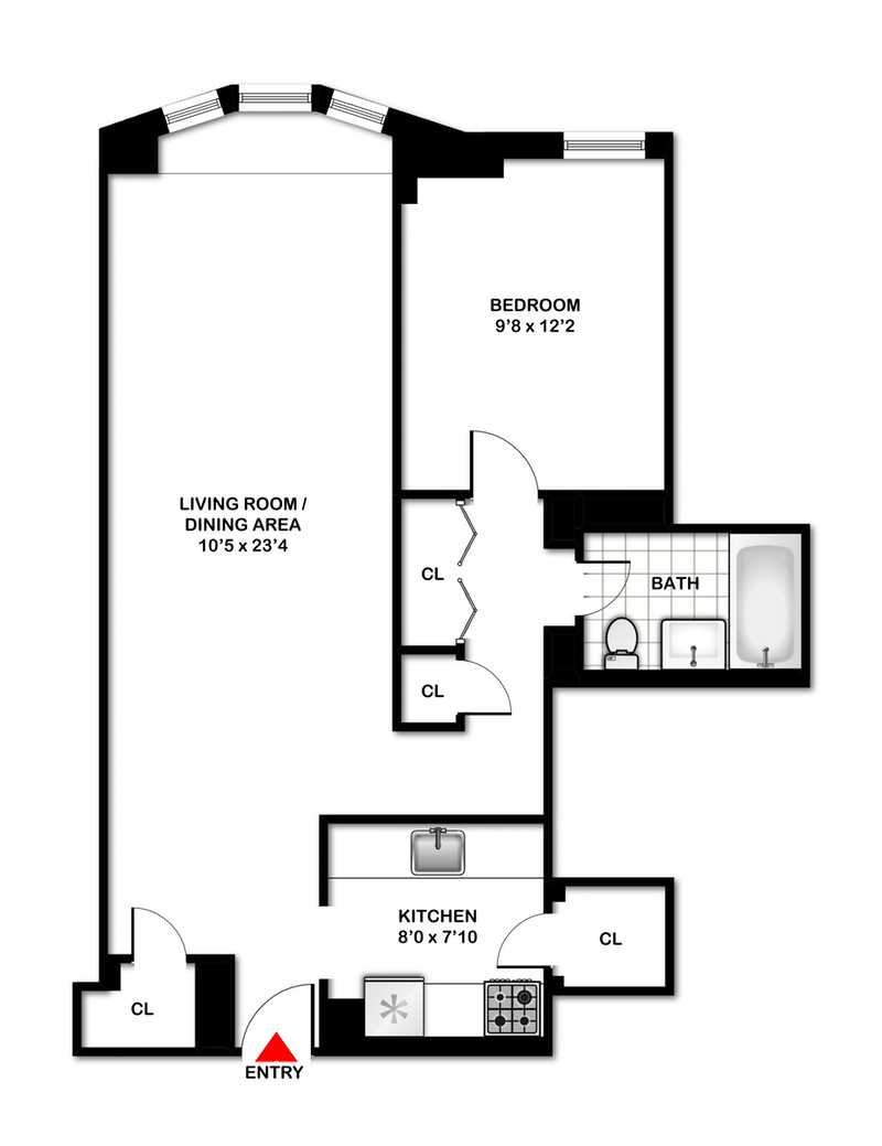 Floorplan for 208 West 119th Street, 2G