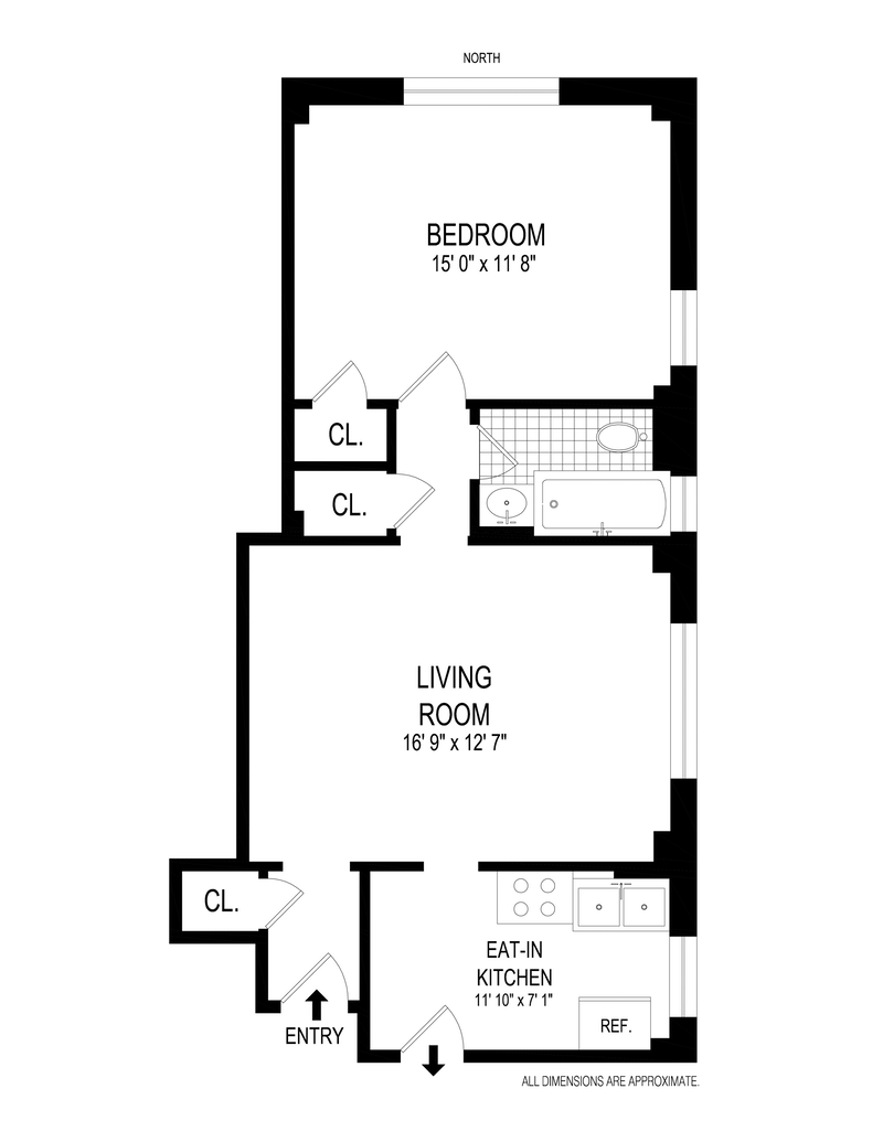 Floorplan for 345 West 55th Street, 4C