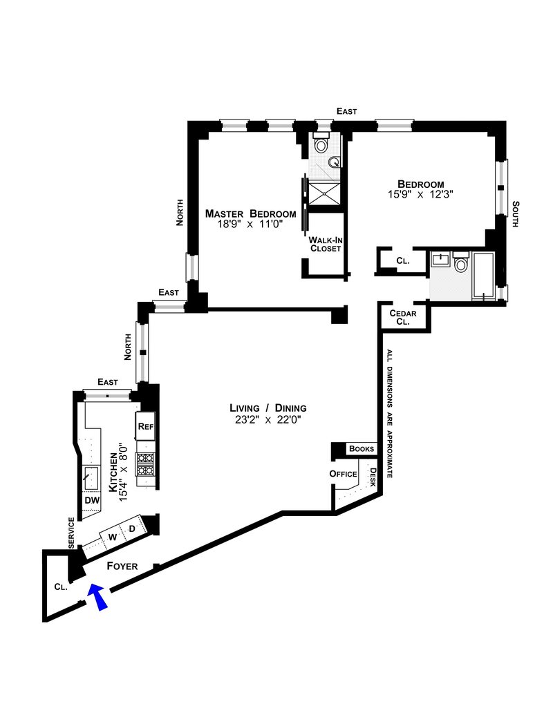 Floorplan for 118 Riverside Drive, 5C