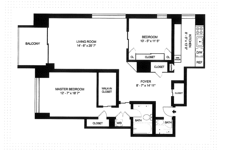 Floorplan for 303 East 57th Street, 22J
