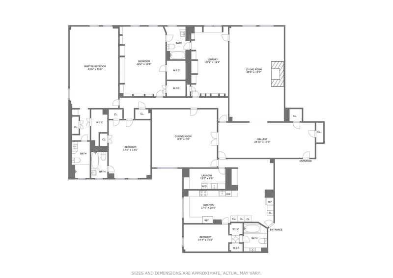 Floorplan for 888 Park Avenue, 14C