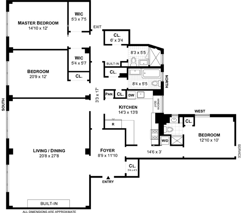 Floorplan for 180 Riverside Drive, 10C