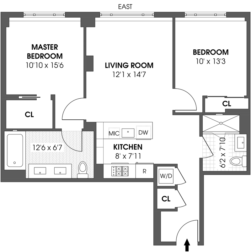 Floorplan for 50 Clinton Street, 3A