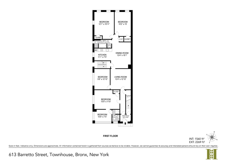 Floorplan for 613 Barretto Street, 1